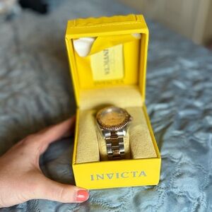 Invicta Men's Silver and Rose Gold Watch